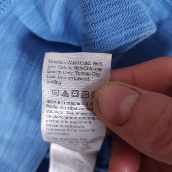 J. Crew Vintage Fleece Cotton Terry Hoodie Womens Small Blue Pullover Pocket - Picture 13 of 16